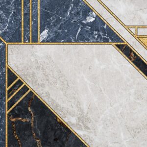 Fotobehang - Expressive Pattern in Gold and Garnet