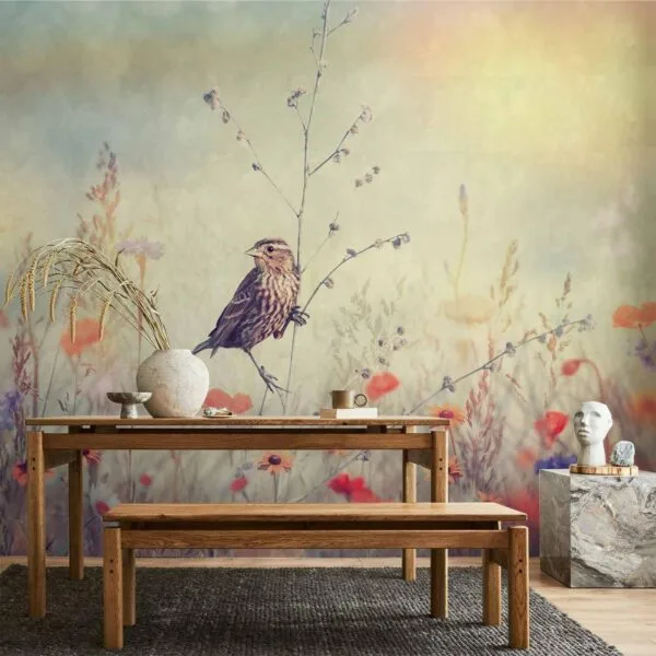 Fotobehang - Field Bird