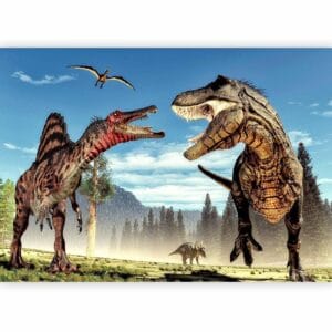 Fotobehang - Fighting Dinosaurs