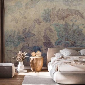 Fotobehang - Floral decorations - plant motif with ornaments in vintage style