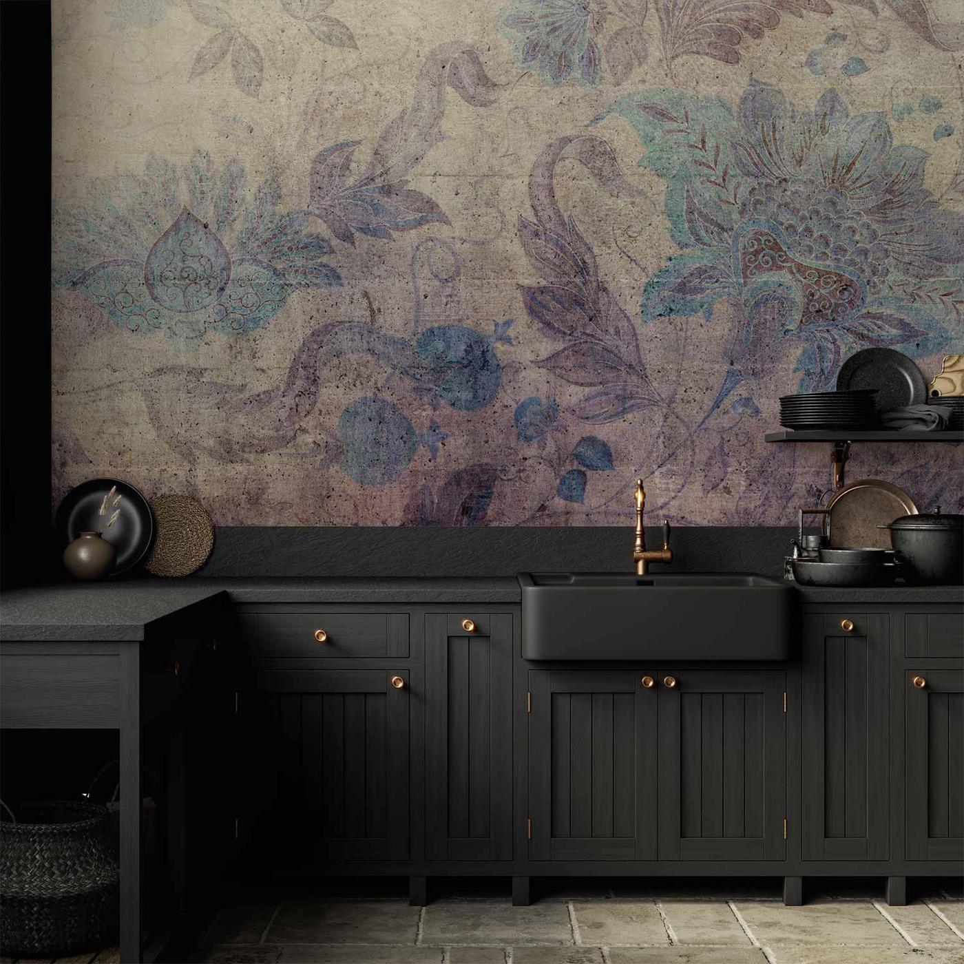 Fotobehang - Floral decorations - plant motif with ornaments in vintage style