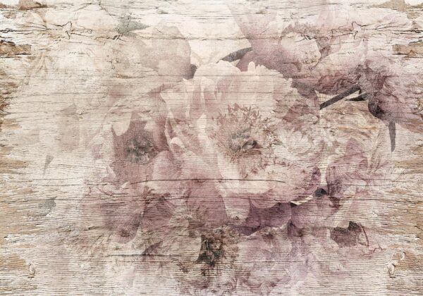 Fotobehang - Flowers on Boards