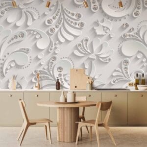 Fotobehang - Flowers with Crystals