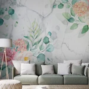 Fotobehang - Flowery Marble