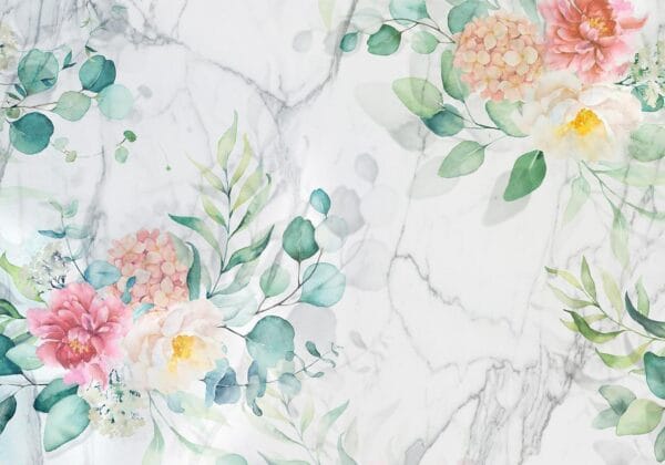 Fotobehang - Flowery Marble