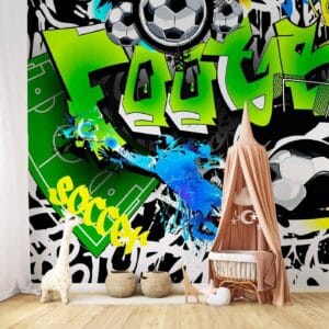 Fotobehang - Football Graffiti
