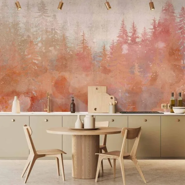 Fotobehang - Forest at Sunset