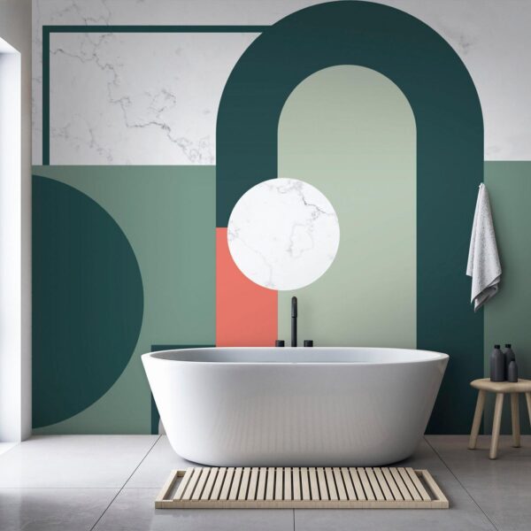 Fotobehang - Geometric Pattern With Marble Motif