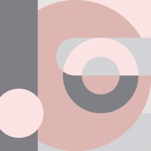 Fotobehang - Geometric Wreath (Pink)