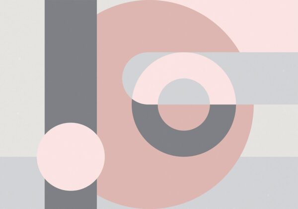 Fotobehang - Geometric Wreath (Pink)