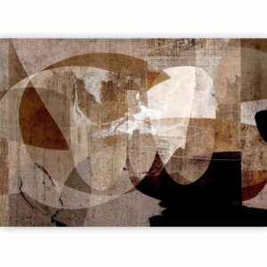 Fotobehang - Geometric abstraction with shapes - composition in brown colours