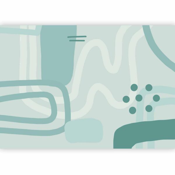 Fotobehang - Geometric forms and patterns - abstract background with turquoise patterns
