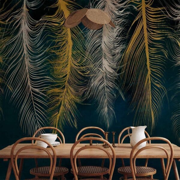 Fotobehang - Gilded Feathers