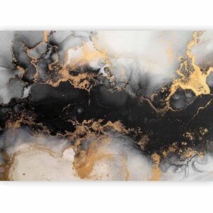 Fotobehang - Gold Explosions - an Abstract Pattern Inspired by Marble