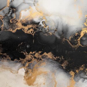 Fotobehang - Gold Explosions - an Abstract Pattern Inspired by Marble