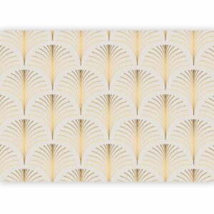 Fotobehang - Gold Linear Pattern on Marble Background