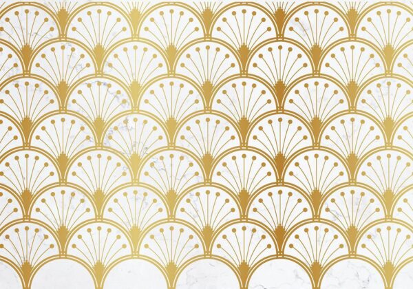 Fotobehang - Gold and Marble Art Deco-inspired Pattern