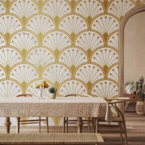 Fotobehang - Gold and Marble Art Deco-inspired Pattern