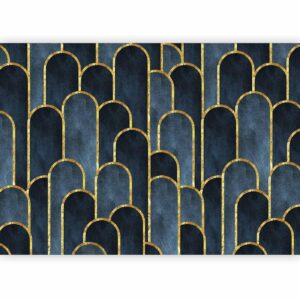 Fotobehang - Gold and Navy Blue Pattern