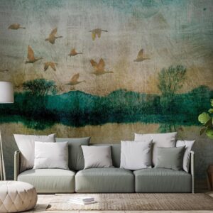 Fotobehang - Golden Ducks
