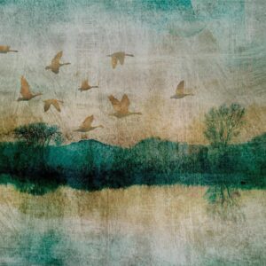 Fotobehang - Golden Ducks