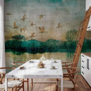 Fotobehang - Golden Ducks
