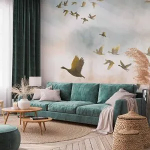 Fotobehang - Golden Geese