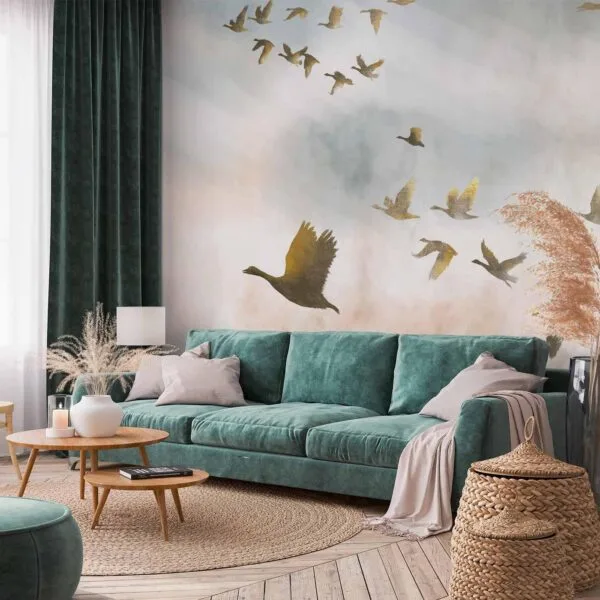 Fotobehang - Golden Geese
