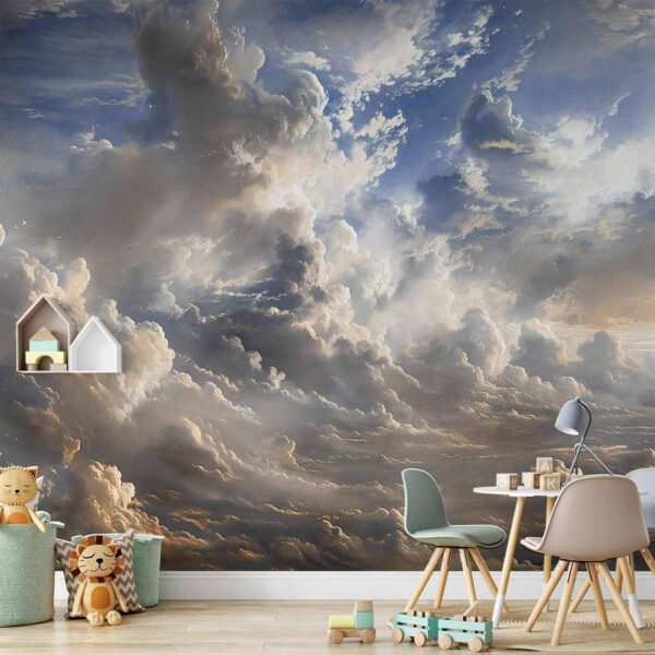 Fotobehang - Golden Reflections on Clouds Foretelling Dusk