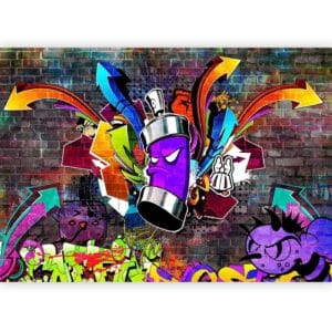 Fotobehang - Graffiti: Colourful attack