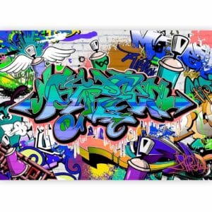 Fotobehang - Graffiti: blue theme