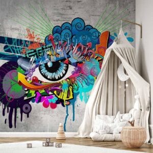 Fotobehang - Graffiti eye