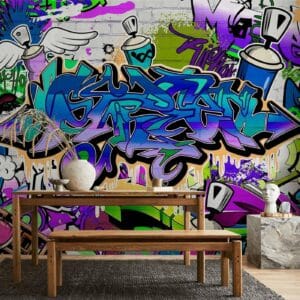 Fotobehang - Graffiti: violet theme