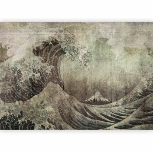 Fotobehang - Great wave in Kanagwa in retro style - landscape of rough sea