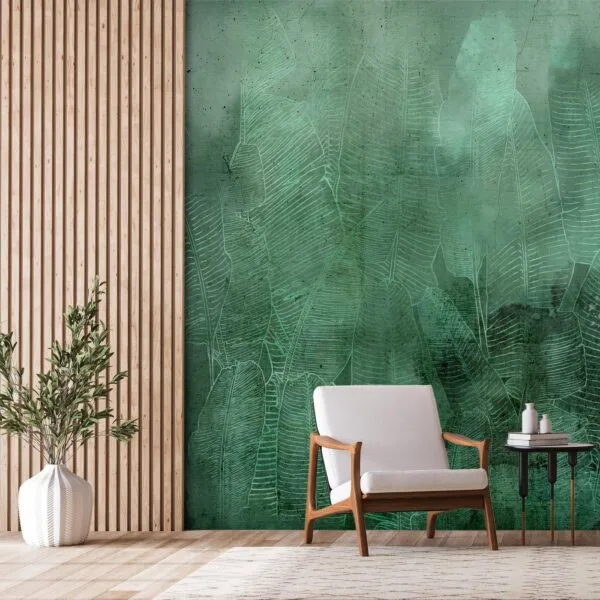 Fotobehang - Green Banana Leaves