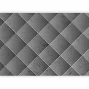 Fotobehang - Grey symmetry - geometric concrete pattern with white joints