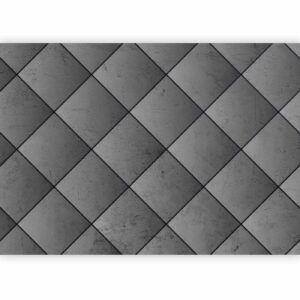 Fotobehang - Grey symmetry - geometric pattern in concrete pattern with black joints