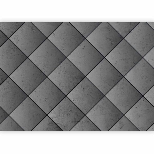 Fotobehang - Grey symmetry - geometric pattern in concrete pattern with black joints