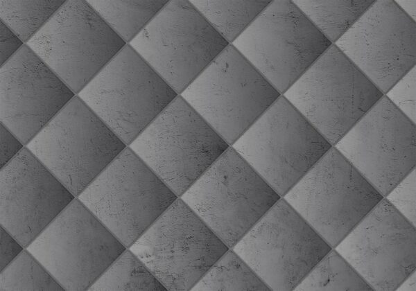 Fotobehang - Grey symmetry - geometric pattern in concrete pattern with light joints