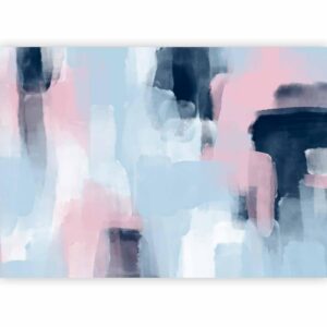 Fotobehang - Harmonious colours - abstract with blue and pink shapes