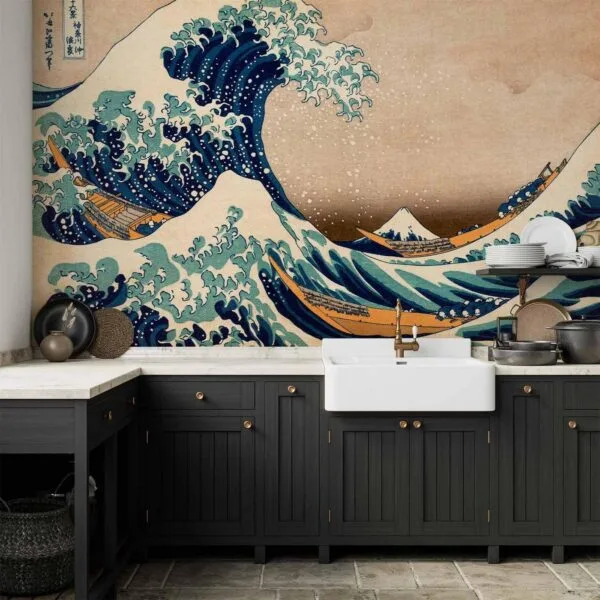 Fotobehang - Hokusai: The Great Wave off Kanagawa (Reproduction)