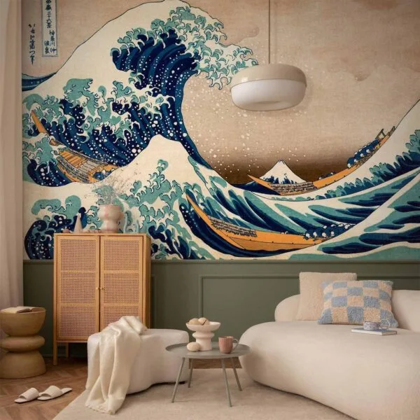 Fotobehang - Hokusai: The Great Wave off Kanagawa (Reproduction)