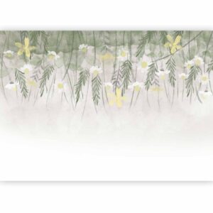 Fotobehang - Home herbarium - subtle floral motif with flowers in watercolour style