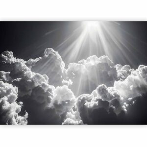 Fotobehang - Hope in the Clouds: Inspiring Rays of the Sun – Awaken Emotions