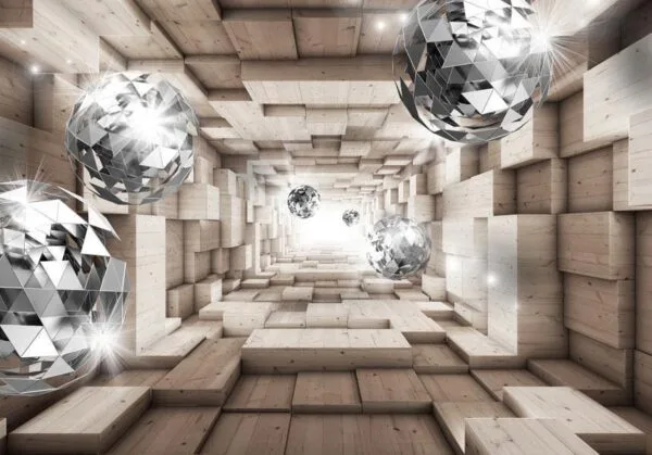 Fotobehang - In A Wooden Tunnel