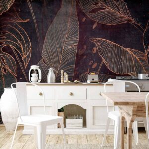 Fotobehang - In a Maze of Leaves - Third Variant