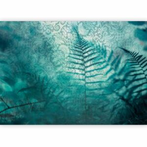 Fotobehang - In a forest retreat - abstract composition with ferns and patterns