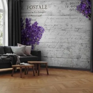 Fotobehang - Lavender postcard
