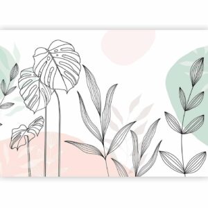 Fotobehang - Leaves in Pastels