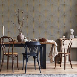 Fotobehang - Linear Pattern With Gold